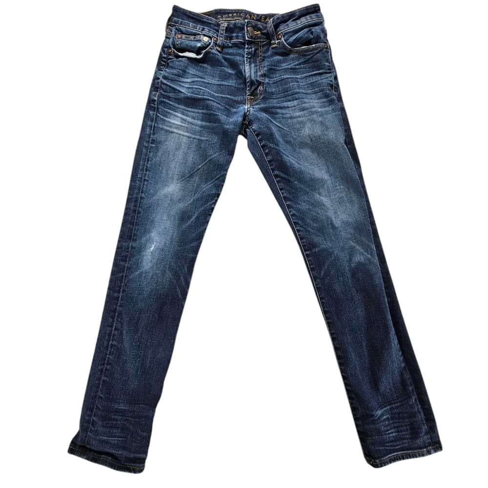 American Eagle Outfitters Blue Slim Jeans with Vintage Wash Size 29×30